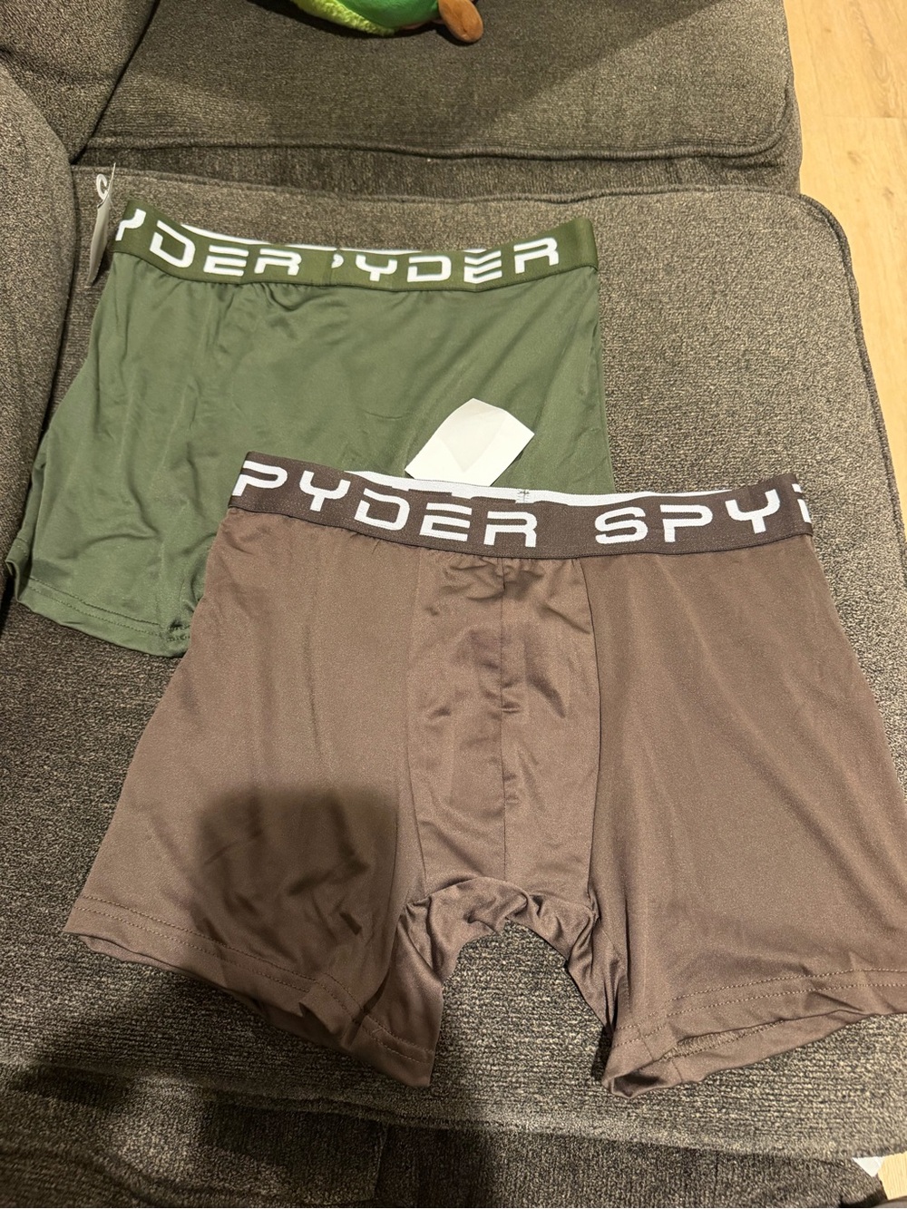 Spyder Men’s Boxer Briefs in Olive Green and Brown